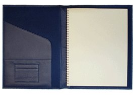 Blue Leather Notebook Holder